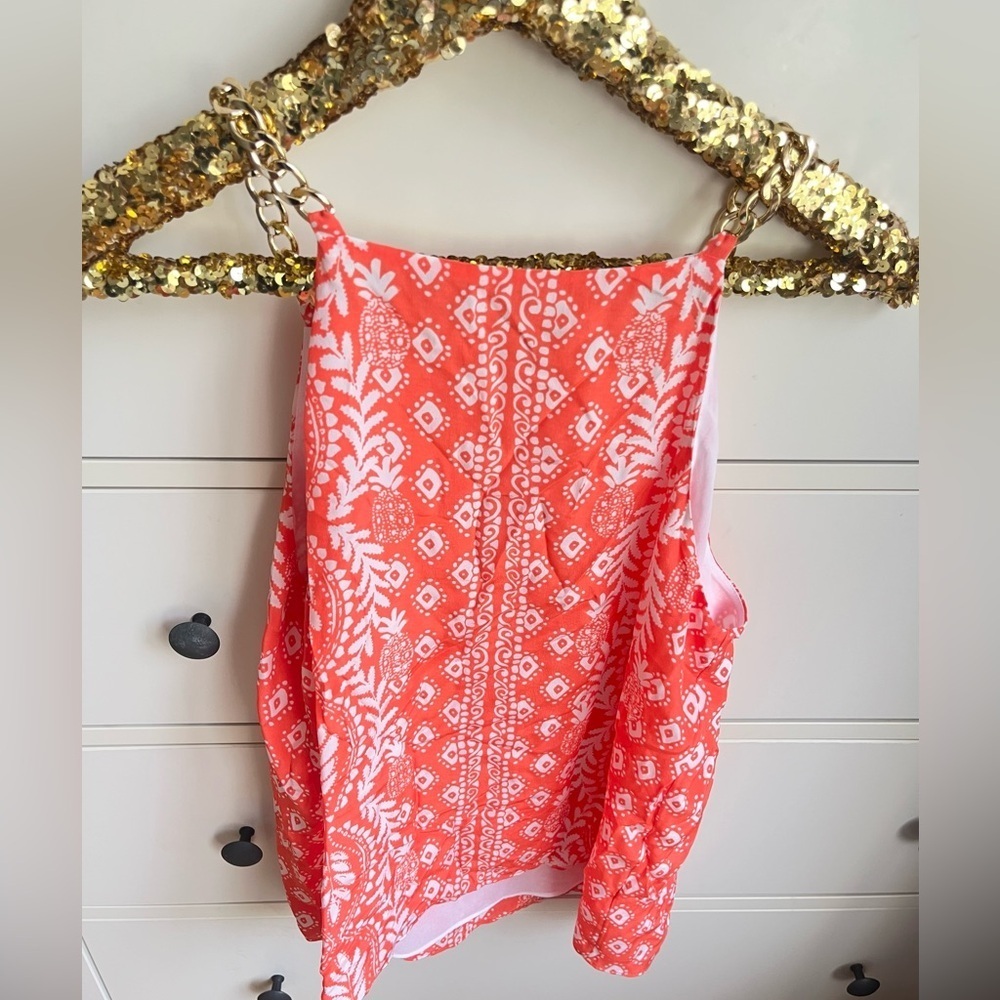 NWT Lilly Pulitzer Joannah 100% Silk Top Chain Shoulder Straps - Picture 6 of 10
